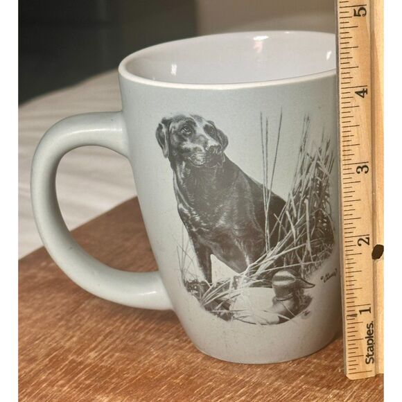 Gander Mountain Al Agnew Black Lab Hunting Dog with Duck Decoy Gray Coffee Mug - Picture 6 of 6